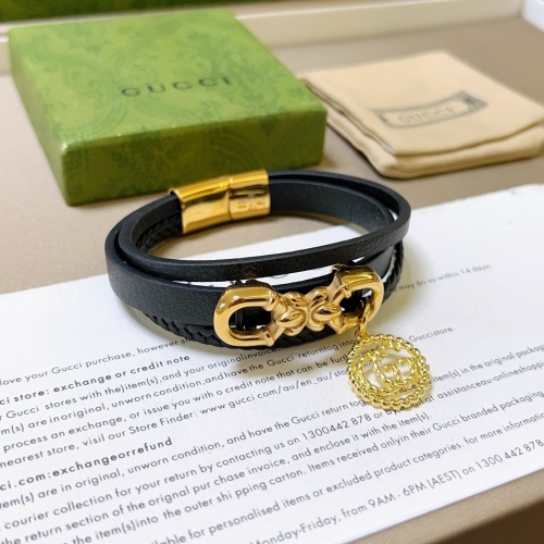 Gucci New Retro Double G Leather Hand Rope Bracelet