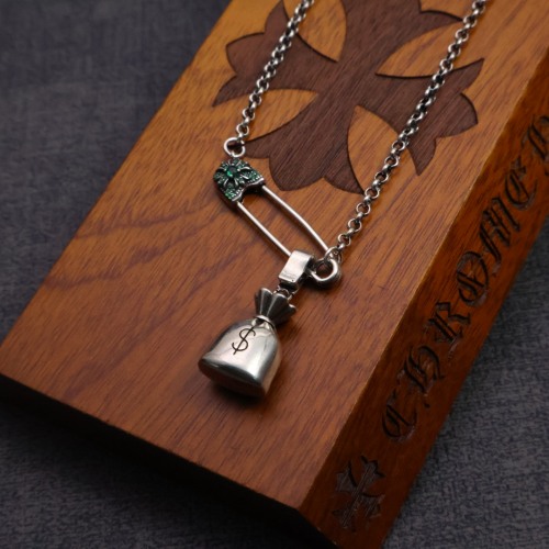 Chrome Hearts Retro Personalized Pin Money Bag Pendant Necklace