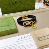Gucci New Retro Double G Leather Hand Rope Bracelet