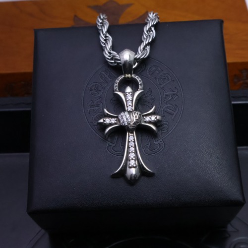 Chrome Hearts New Vintage Punk Cross Fried Dough Twists Necklace