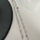Gucci Fashion Interlocking Double G Colored Enamel Necklace 90 CM