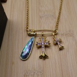 Chrome Hearts Retro Punk Pin Cross Pendant Necklace