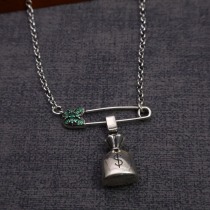 Chrome Hearts Retro Personalized Pin Money Bag Pendant Necklace
