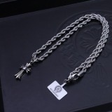 Chrome Hearts New Vintage Punk Cross Fried Dough Twists Necklace