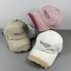 Balenciaga High Street Gradient Logo Printed Distressed Baseball Hat