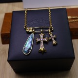 Chrome Hearts Retro Punk Pin Cross Pendant Necklace