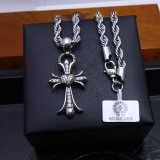Chrome Hearts New Vintage Punk Cross Fried Dough Twists Necklace