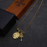 Chrome Hearts Retro Punk Pin Cross Pendant Necklace