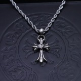 Chrome Hearts New Vintage Punk Cross Fried Dough Twists Necklace