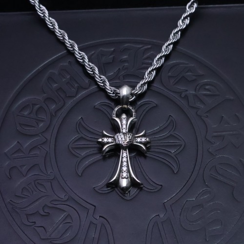 Chrome Hearts New Vintage Punk Cross Fried Dough Twists Necklace