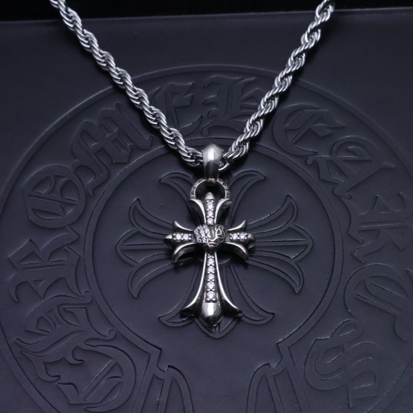 Chrome Hearts New Vintage Punk Cross Fried Dough Twists Necklace