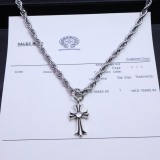 Chrome Hearts New Vintage Punk Cross Fried Dough Twists Necklace