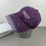 Balenciaga High Street Gradient Logo Printed Distressed Baseball Hat
