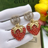 Gucci New Classic Fashion Strawberry Enamel Earstuds
