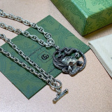 Gucci New Fashion Retro Double G Snake Girl Pendant Necklace