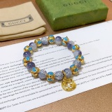 Gucci New Couple Fashion Double G Crystal Bracelet
