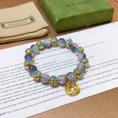 Gucci New Couple Fashion Double G Crystal Bracelet