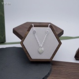 Gucci New Classic Interlocking G-Heart shaped Mother of Pearl Enamel Necklace