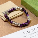 Gucci New Classic Retro Double G Natural Tiger Eye Stone Bracelet