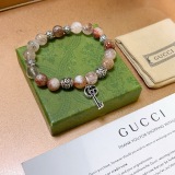 Gucci New Couple Fashion Retro Double G Purple Hair Crystal Bracelet
