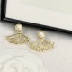 Louis Vuitton New Classic Fashion Asymmetric Letter Pearl Earrings