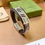 Gucci New Couple Classic Logo Leather Rope Bracelet Hand Rope
