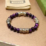 Gucci New Classic Retro Double G Natural Tiger Eye Stone Bracelet
