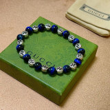 Gucci New Couple Fashion Double G Blue Tiger Eye Stone Bracelet