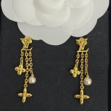 Louis Vuitton New Fashion Letter Pearl Tassel Earrings