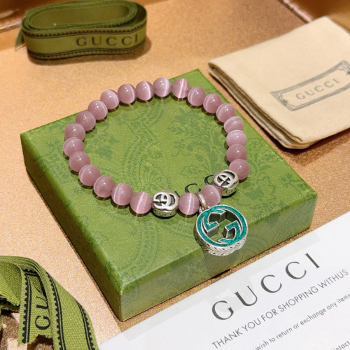 Gucci New Classic Retro Double G Cat Eye Stone Bracelet