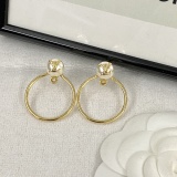 Louis Vuitton New Fashion Circle Letter Pearl Earrings