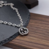 Gucci New Couple Retro Interlocking Double G Pendant Necklace