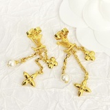 Louis Vuitton New Fashion Letter Pearl Tassel Earrings