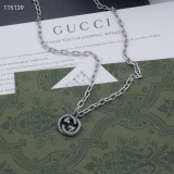 Gucci New Couple Retro Interlocking Double G Pendant Necklace