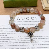Gucci New Couple Fashion Retro Double G Purple Hair Crystal Bracelet