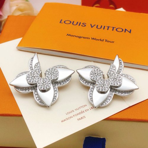 Louis Vuitton New Classic Fashion Silver Plum Blossom Earrings