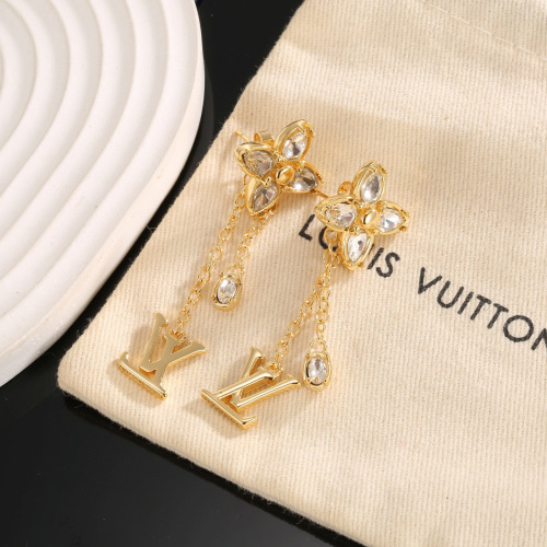 Louis Vuitton New Fashion Personalized Gold Clover Earrings