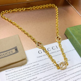 Gucci Classic Versatile Double G Diamond Set Necklace 60CM