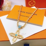 Louis Vuitton New Classic Fashion Fried Dough Twists Blue Diamond Necklace
