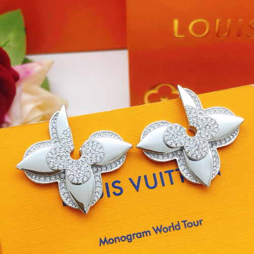 Louis Vuitton New Classic Fashion Silver Plum Blossom Earrings