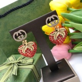 Gucci New Classic Fashion Strawberry Enamel Earstuds
