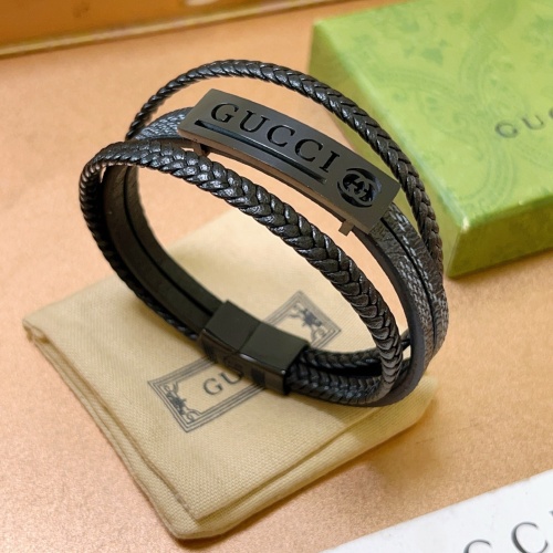 Gucci New Couple Classic Logo Leather Rope Bracelet Hand Rope