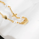 Louis Vuitton New Classic Versatile Pearl Logo Bracelet