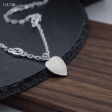Gucci New Classic Interlocking G-Heart shaped Mother of Pearl Enamel Necklace
