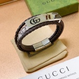 Gucci New Couple Classic Logo Leather Rope Bracelet Hand Rope