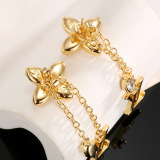 Louis Vuitton New Fashion Personalized Gold Clover Earrings
