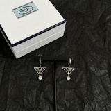 Prada New Fashion Versatile Triangle Earrings