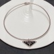 Prada New Fashion Versatile Triangle Pendant Necklace Collar