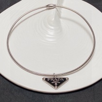 Prada New Fashion Versatile Triangle Pendant Necklace Collar Prada New Fashion Versatile Triangle Pendant Necklace Collar