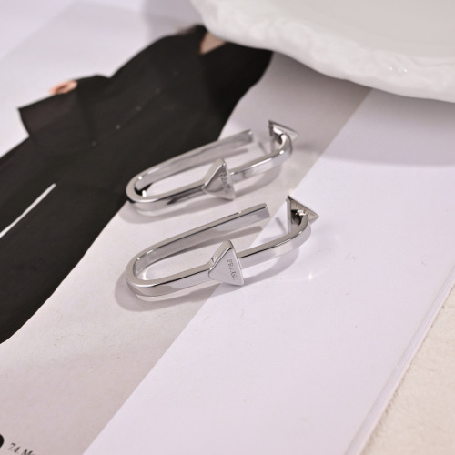 Prada New Fashion Versatile Personalized Triangle Logo Earstuds